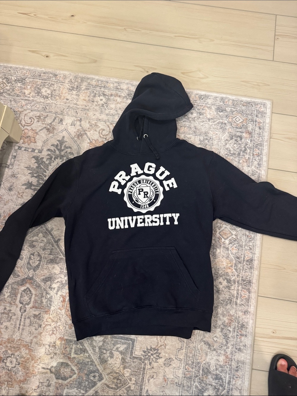 Black Prague University Pullover Hoodie